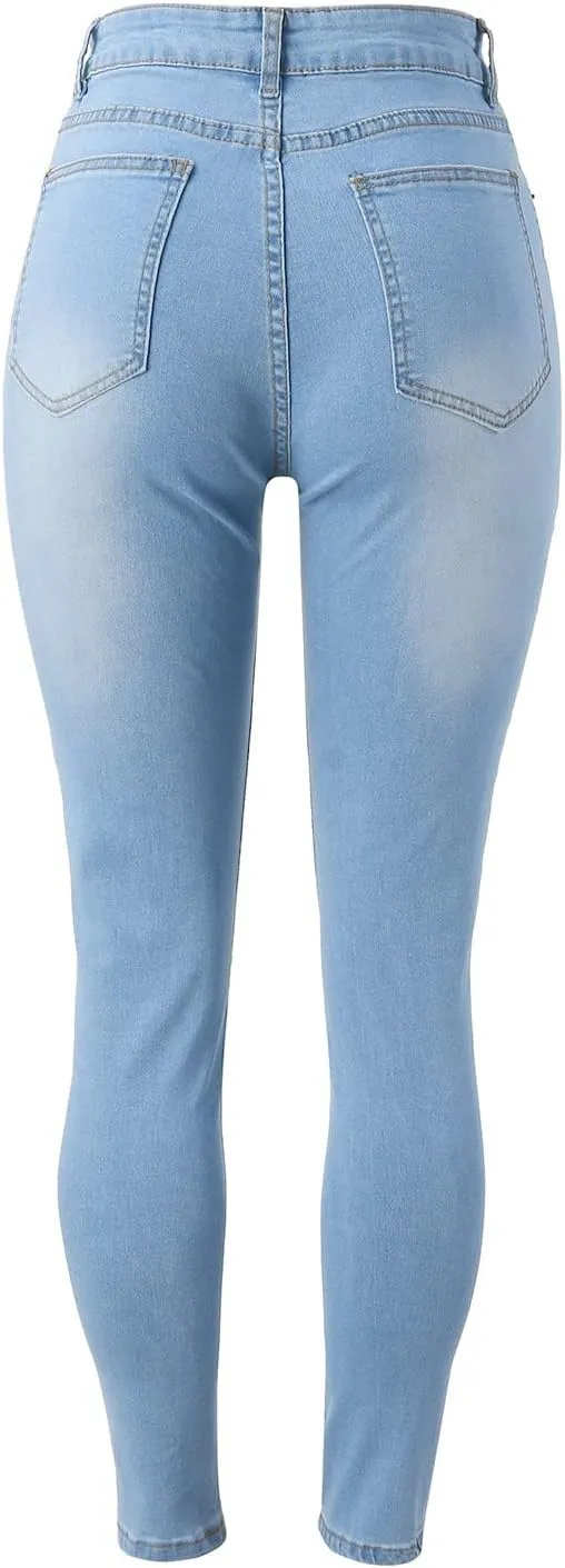 Women's Skinny Butt Lift Jeans High Waisted Stretch Slim Denim Pencil Pants 2024 Trendy Casual Trousers with Pockets