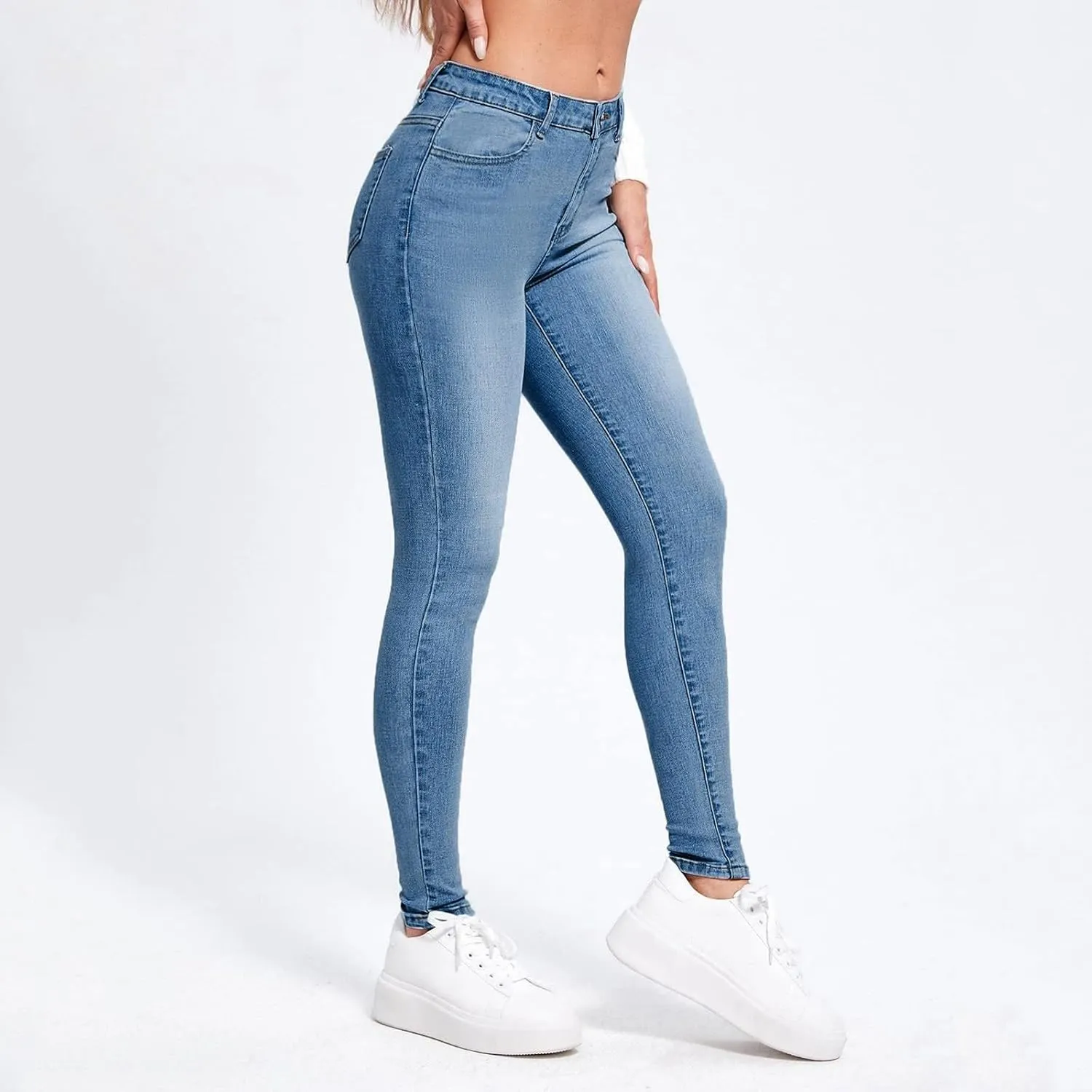 Women's Skinny Butt Lift Jeans High Waisted Stretch Slim Denim Pencil Pants 2024 Trendy Casual Trousers with Pockets