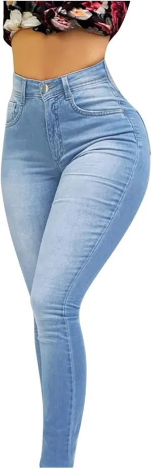 Women's Skinny Butt Lift Jeans High Waisted Stretch Slim Denim Pencil Pants 2024 Trendy Casual Trousers with Pockets