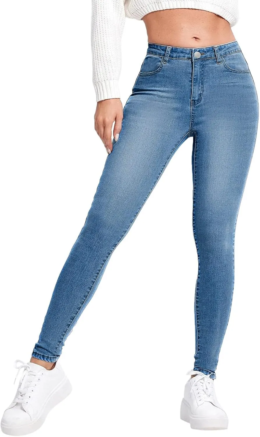 Women's Skinny Butt Lift Jeans High Waisted Stretch Slim Denim Pencil Pants 2024 Trendy Casual Trousers with Pockets