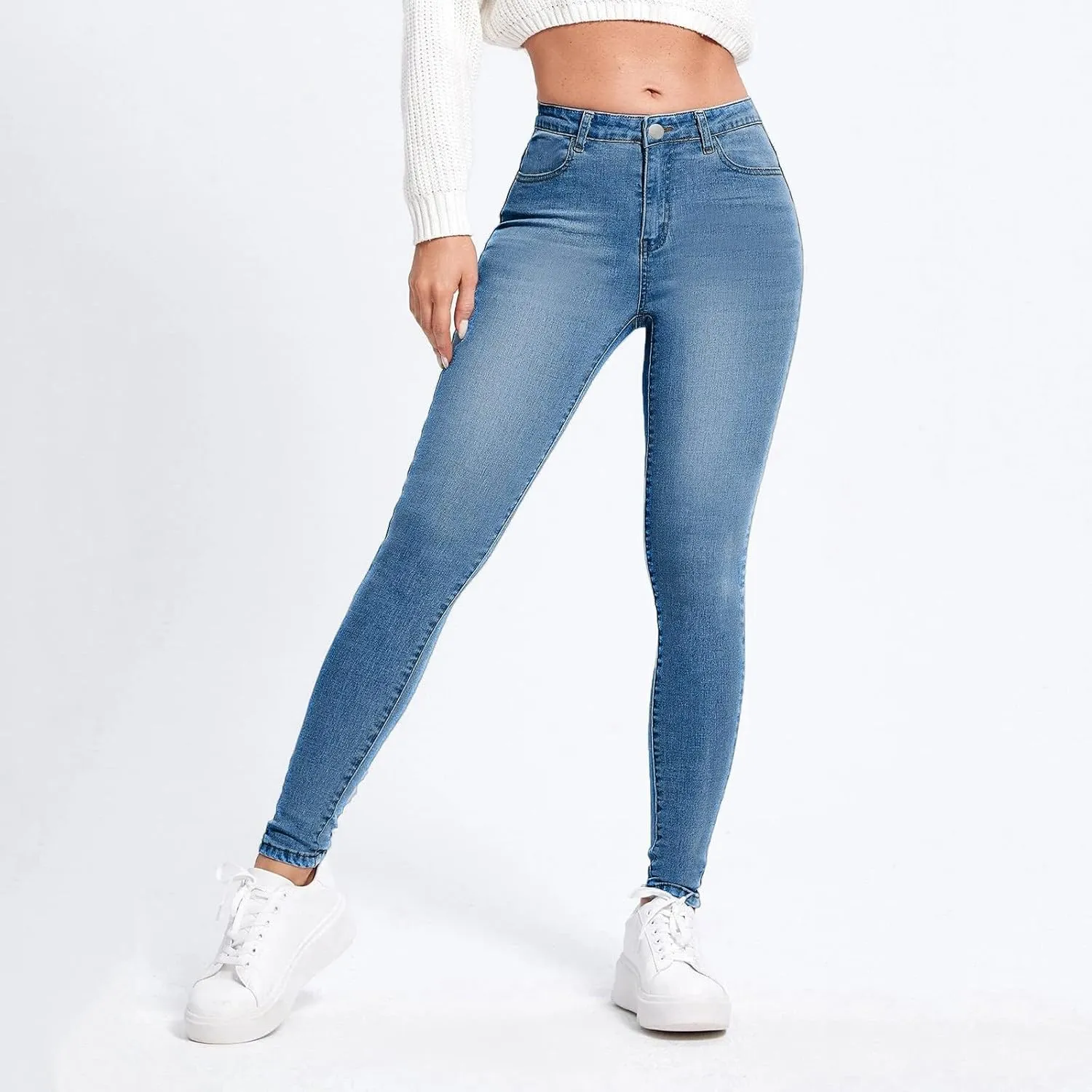 Women's Skinny Butt Lift Jeans High Waisted Stretch Slim Denim Pencil Pants 2024 Trendy Casual Trousers with Pockets