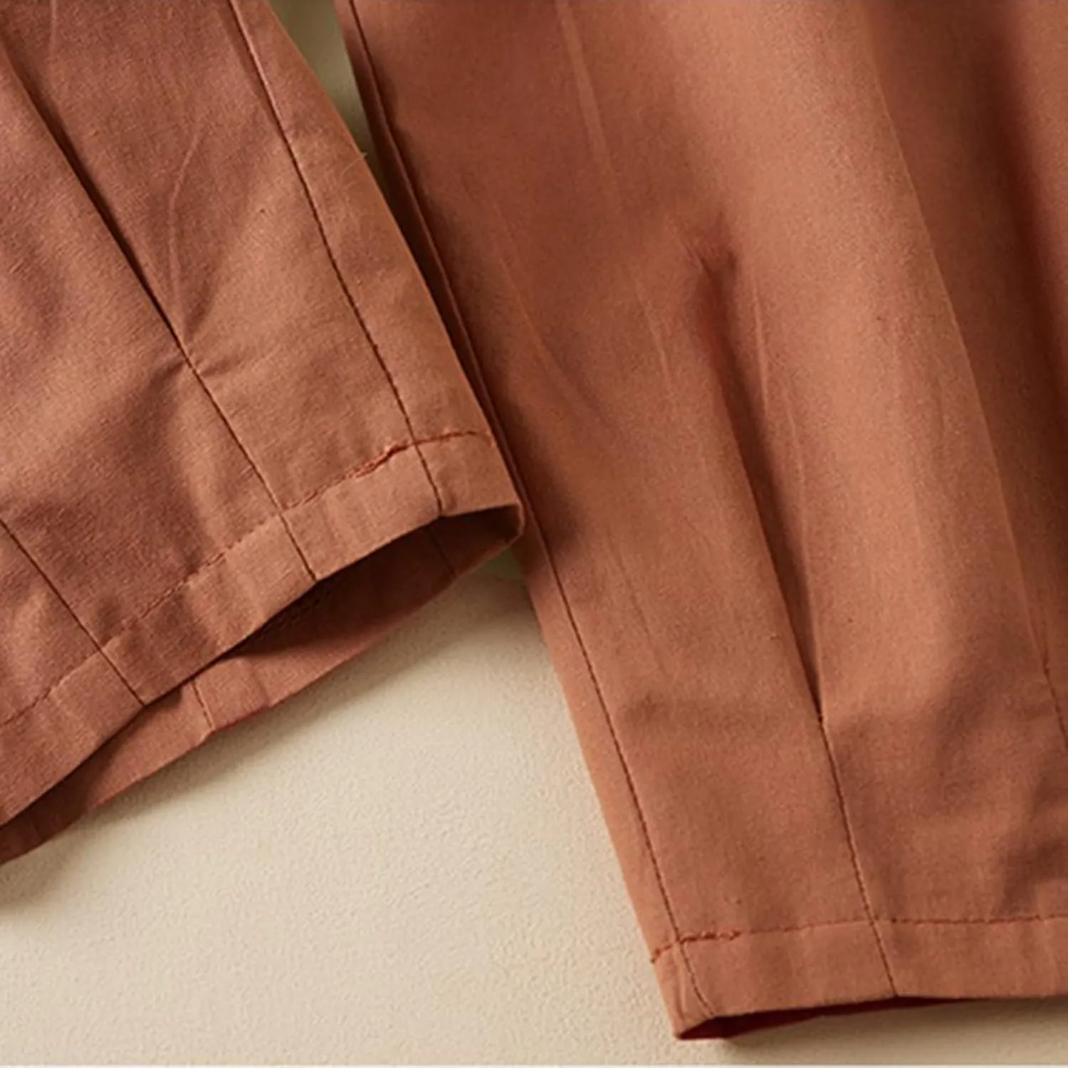 Women's Solid Elastic High Waist Cropped Pants New Casual Trendy Straight Wide Leg Plus Size Comfy Business Trousers
