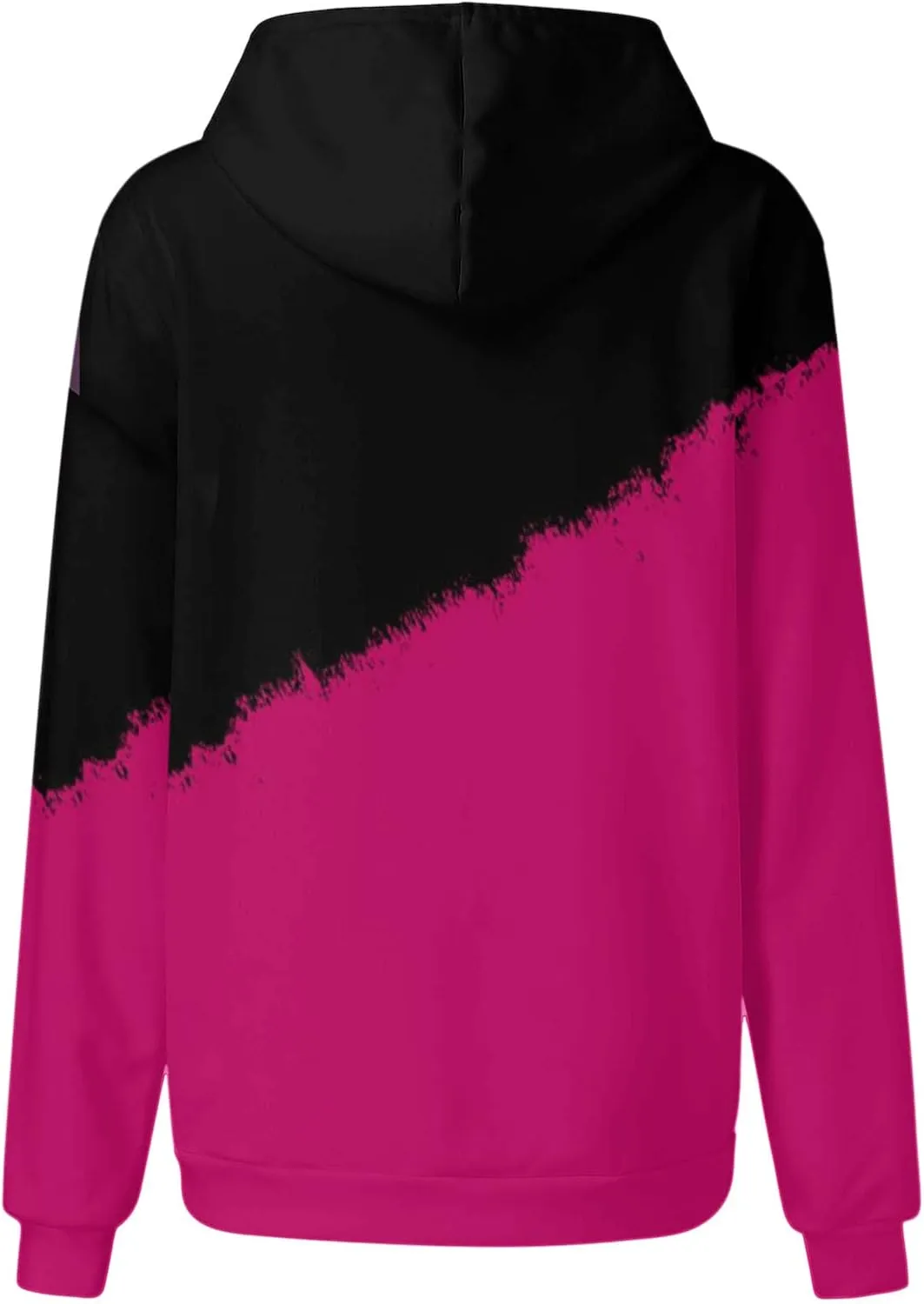 Women's Tie Dye Hoodies Fall Long Sleeve Casual Color Block Oversized Pullover Sweatshirt with Pocket