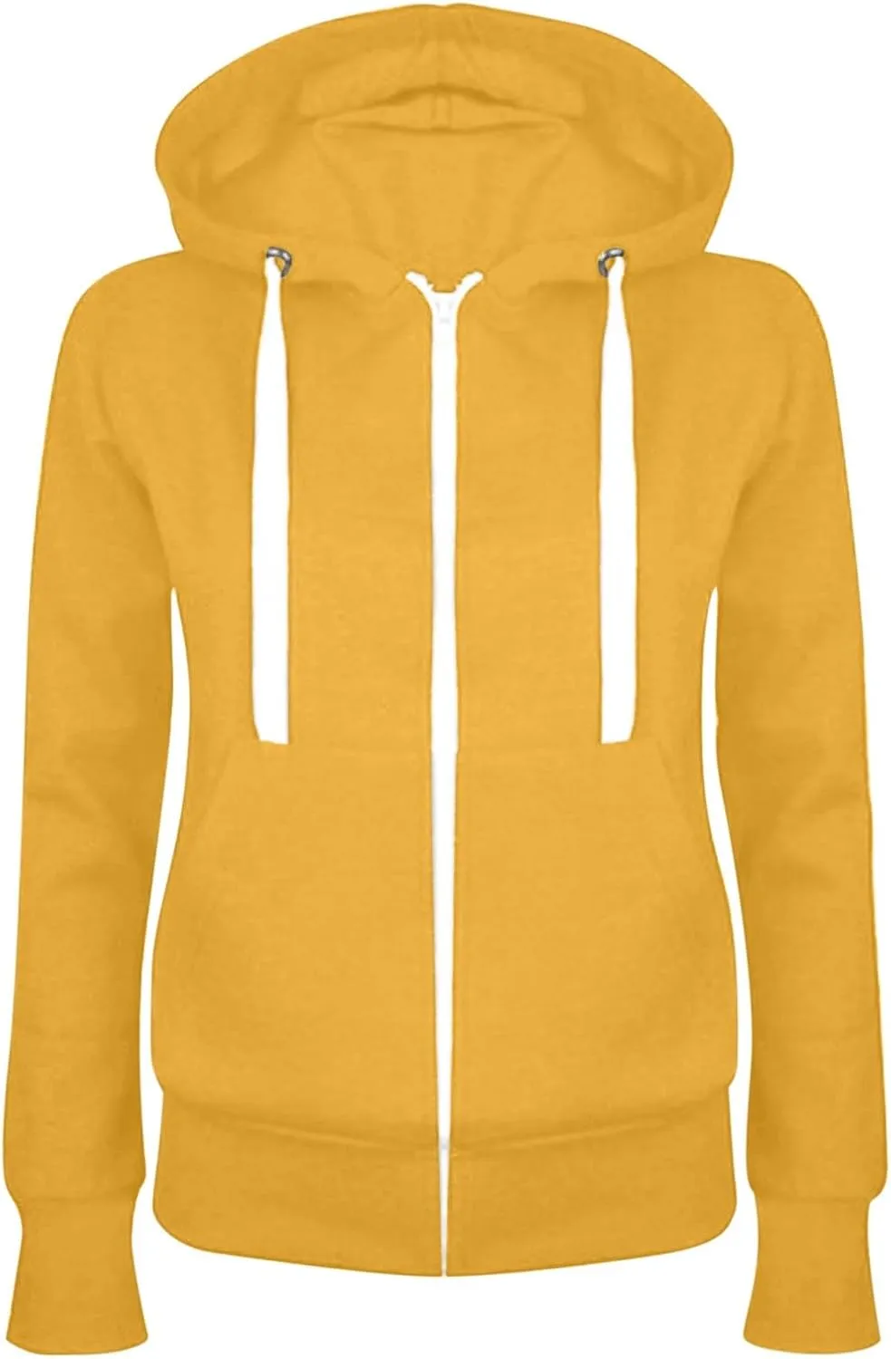 Womens Zip Up Hoodies Casual Comfy Fleece Oversized Sweatshirts Full Zip Pullover Pockets Jacket 2024 Preppy Clothes