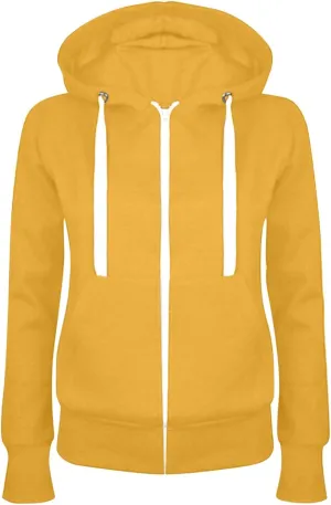 Womens Zip Up Hoodies Casual Comfy Fleece Oversized Sweatshirts Full Zip Pullover Pockets Jacket 2024 Preppy Clothes