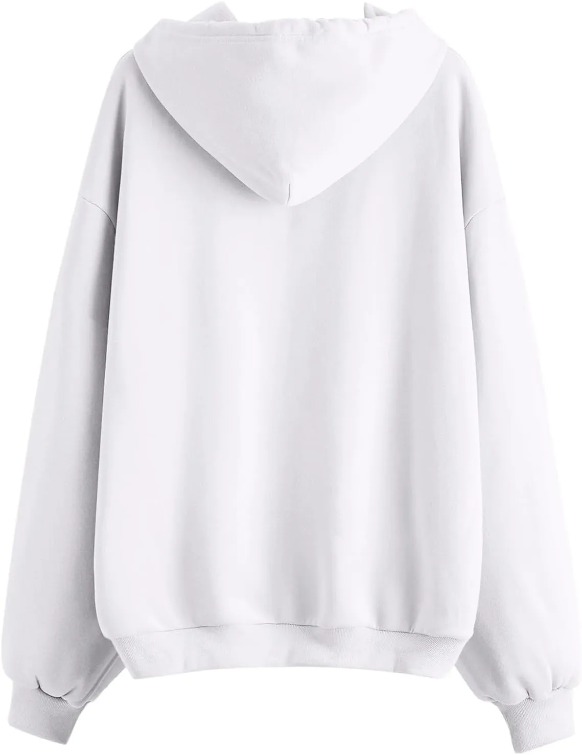 Womens Zip Up Hoodies Solid Long Sleeve Oversized Sweatshirts Fleece Jacket with Pockets