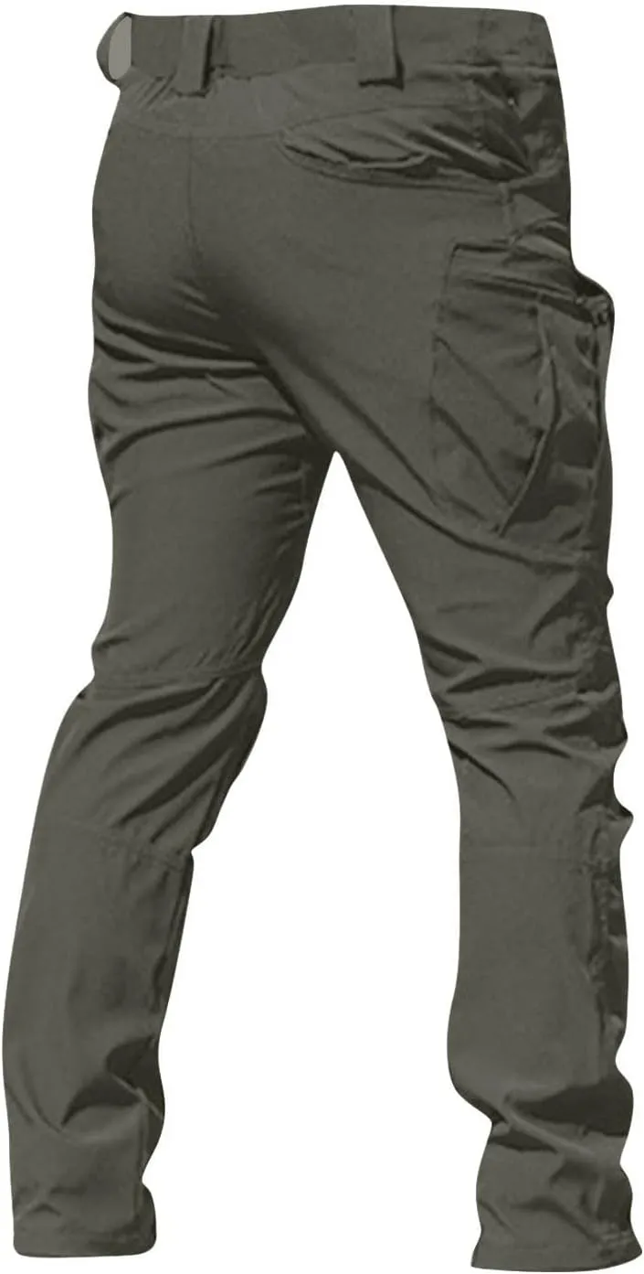 Work Cargo Pants for Men Slim Fit Waterproof Camping Hiking Pant Lightweight Flexcamo Tactical Pants Multi Pockets