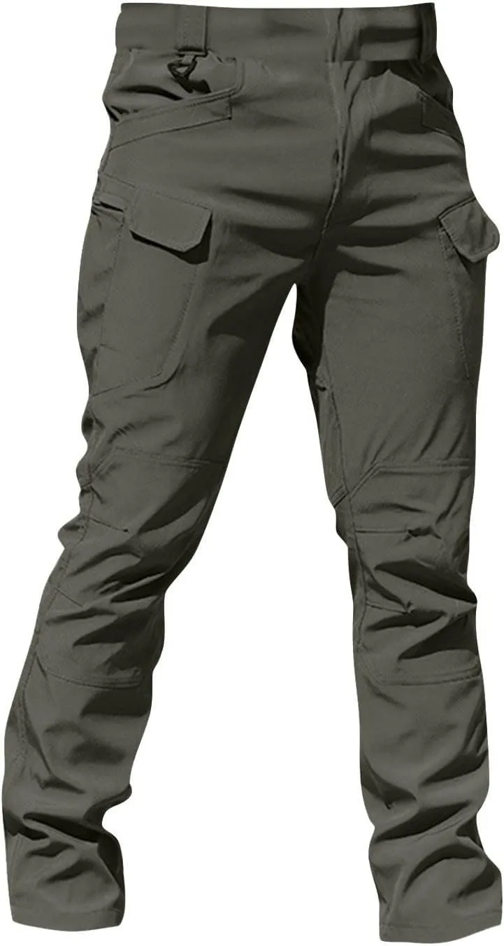 Work Cargo Pants for Men Slim Fit Waterproof Camping Hiking Pant Lightweight Flexcamo Tactical Pants Multi Pockets