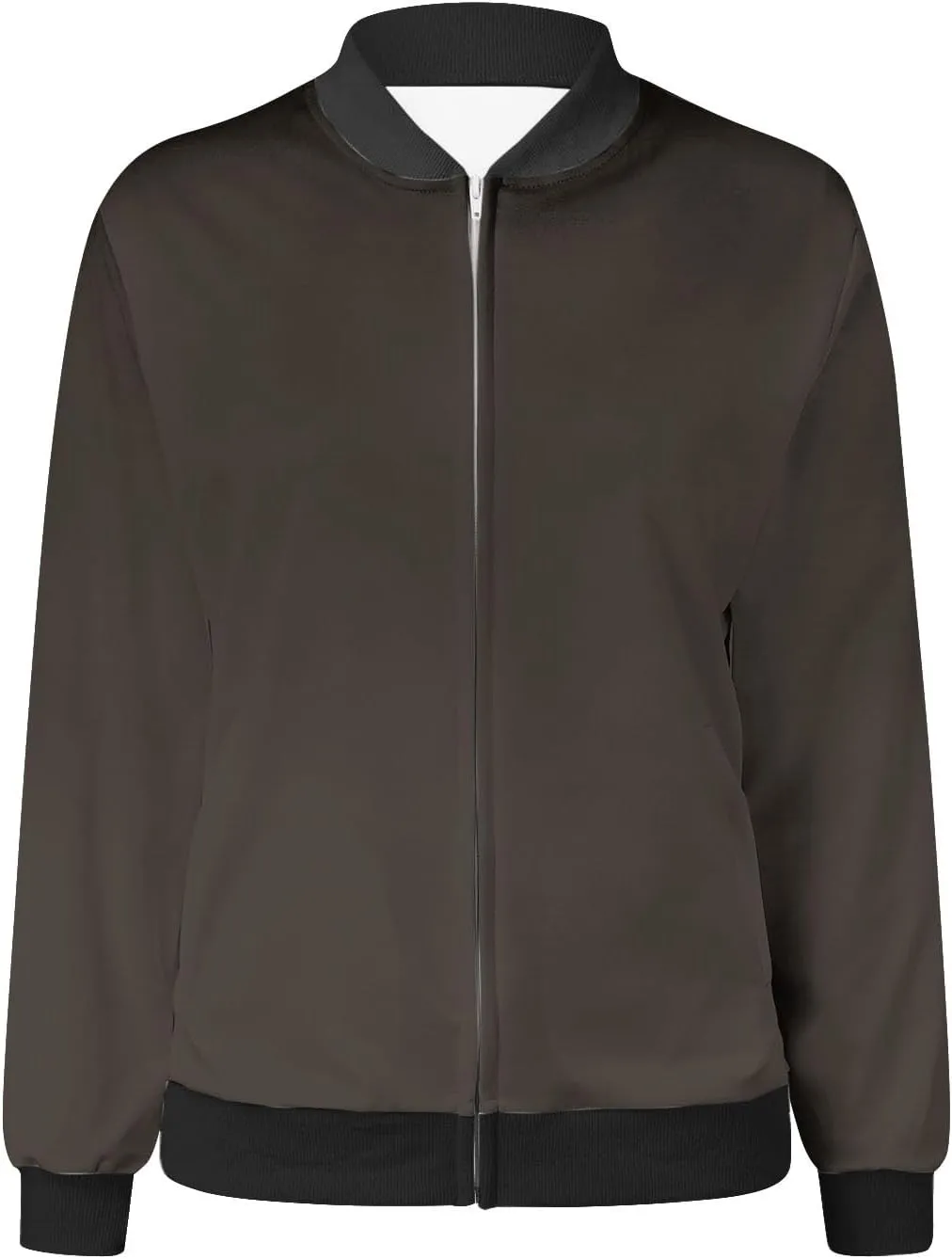 yardsong Bomber Jacket for Women Fall Lightweight Casual Coats Plus Size Zip Up Long Sleeve Windbreaker Outwear with Pockets