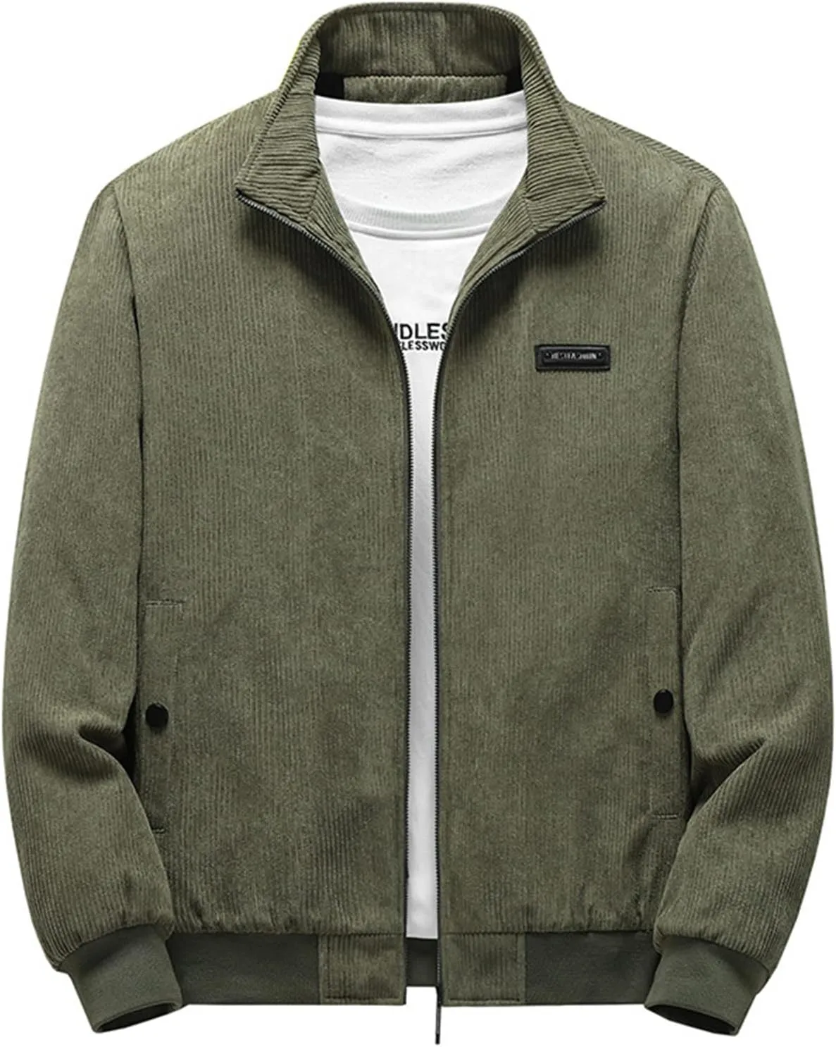 Ymosrh Men's Fashion Jacket Trendy Fleece Sherpa Lined Corduroy Jackets Lapel Thickened Winter Casual Coats Jacket, XL-5XL