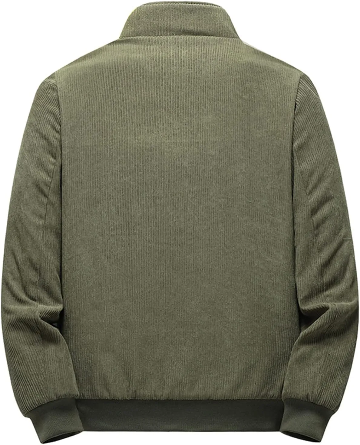 Ymosrh Men's Fashion Jacket Trendy Fleece Sherpa Lined Corduroy Jackets Lapel Thickened Winter Casual Coats Jacket, XL-5XL