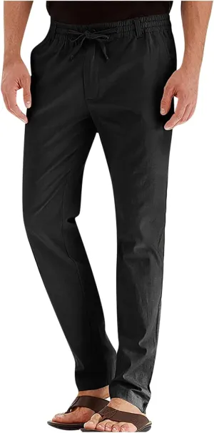 Ymosrh Mens Fashion Joggers Pants Large Elastic Waist Cotton Versatile Solid Color Sweatpants Scrubs Men Set Joggers