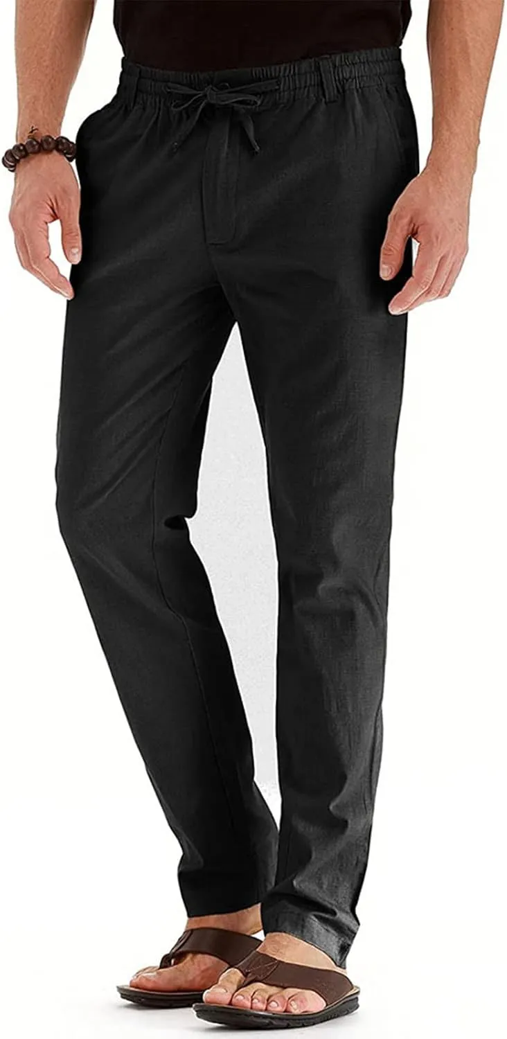Ymosrh Mens Fashion Joggers Pants Large Elastic Waist Cotton Versatile Solid Color Sweatpants Scrubs Men Set Joggers