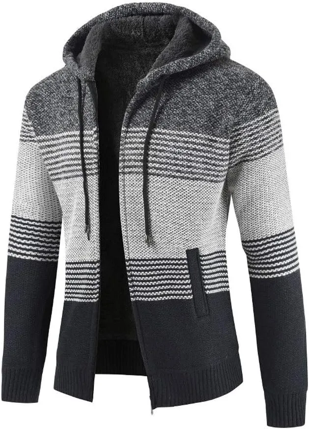 Ymosrh Men's Winter Coats Full Zip Hoodie Fleece Jacket Sweatshirt Sherpa Lined Work Coat Mens, L-3XL