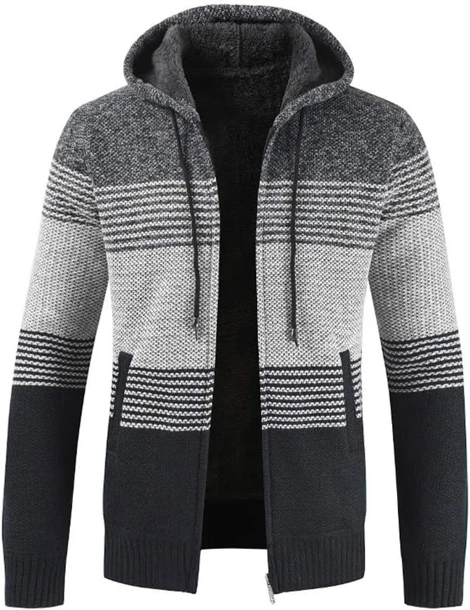 Ymosrh Men's Winter Coats Full Zip Hoodie Fleece Jacket Sweatshirt Sherpa Lined Work Coat Mens, L-3XL