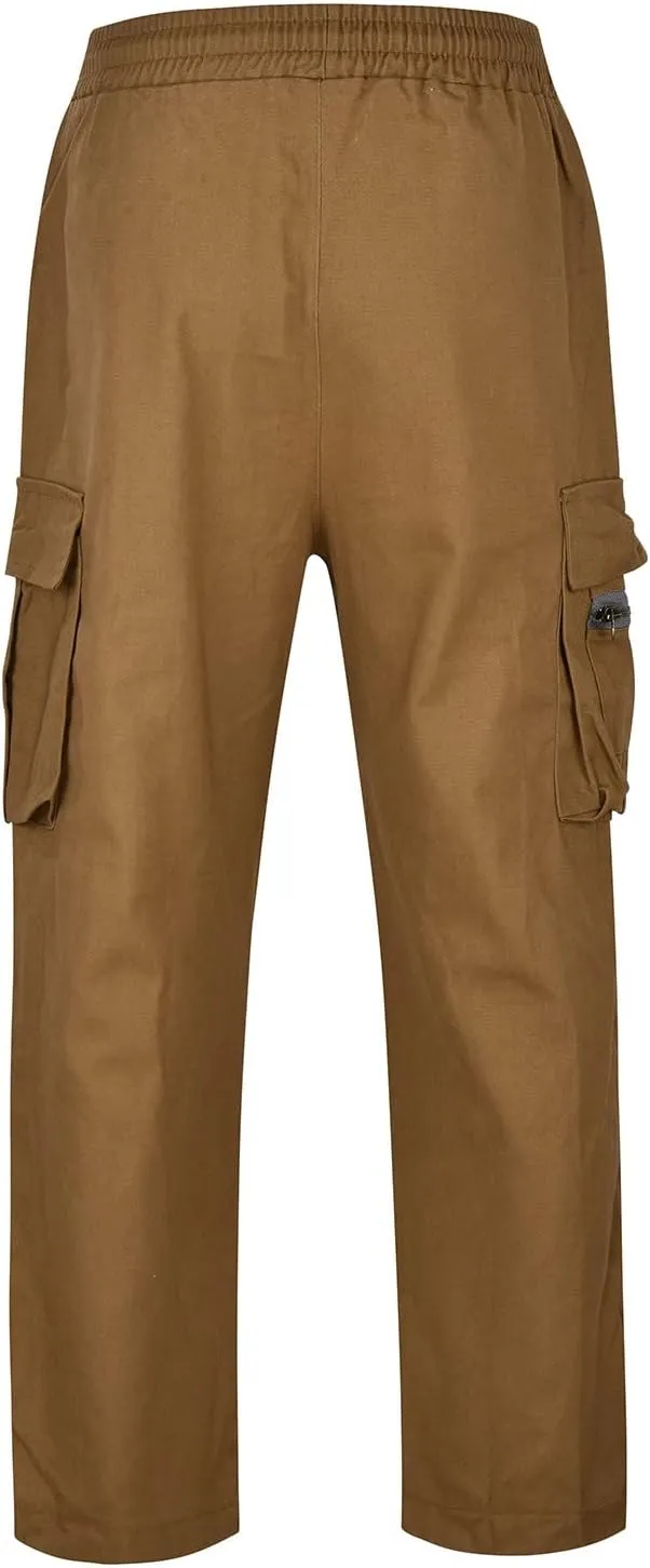 ZYXTIM Mens Hiking Cargo Pants Plus Size Convertible Zip Off Drawstring Pockets Lightweight Fishing Camping Tactical Pants