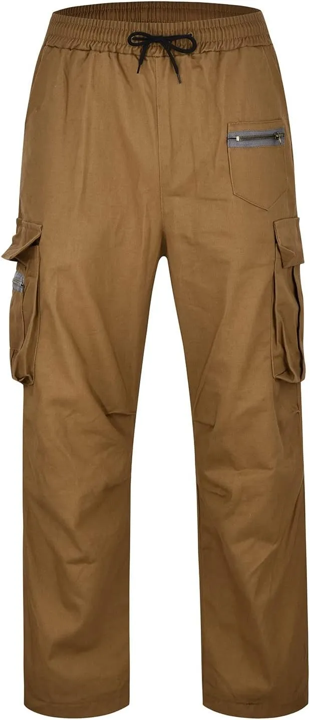 ZYXTIM Mens Hiking Cargo Pants Plus Size Convertible Zip Off Drawstring Pockets Lightweight Fishing Camping Tactical Pants