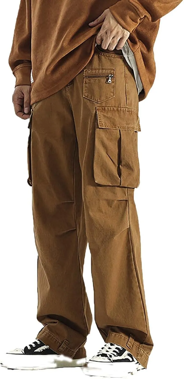 ZYXTIM Mens Hiking Cargo Pants Plus Size Convertible Zip Off Drawstring Pockets Lightweight Fishing Camping Tactical Pants