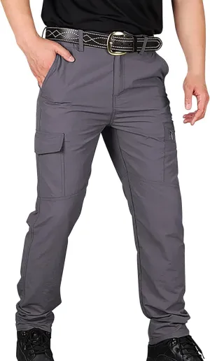 ZYXTIM Men's Tactical Pants, Plus Size Durable Water Resistant Ripstop Cargo Pants, Multi Pockets Stretch Hiking Work Pants