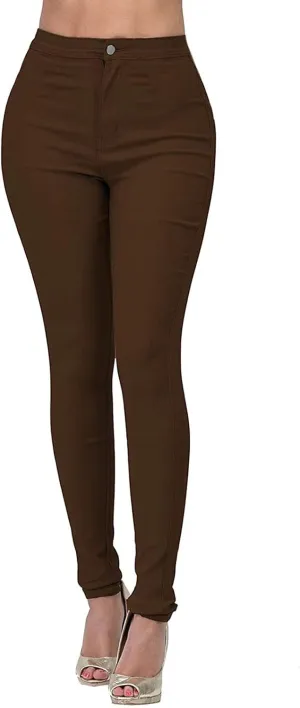 ZYXTIM Womens High Wasit Stretchy Pants Sexy Butt Lifting Skinny Tummy Control Comfy Pull-On Colored Soft Casual Work Jegging